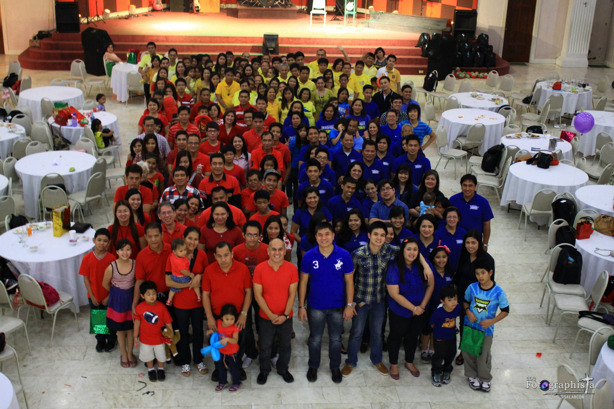 The Metro Manila Region Pastors and their families, forming a Philippine flag